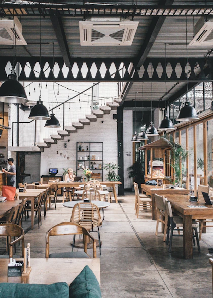Interior of a local café